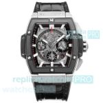 Swiss Clone Hublot Spirit of Big Bang 45mm Black Bezel Grey Chronograph Dial Watch 